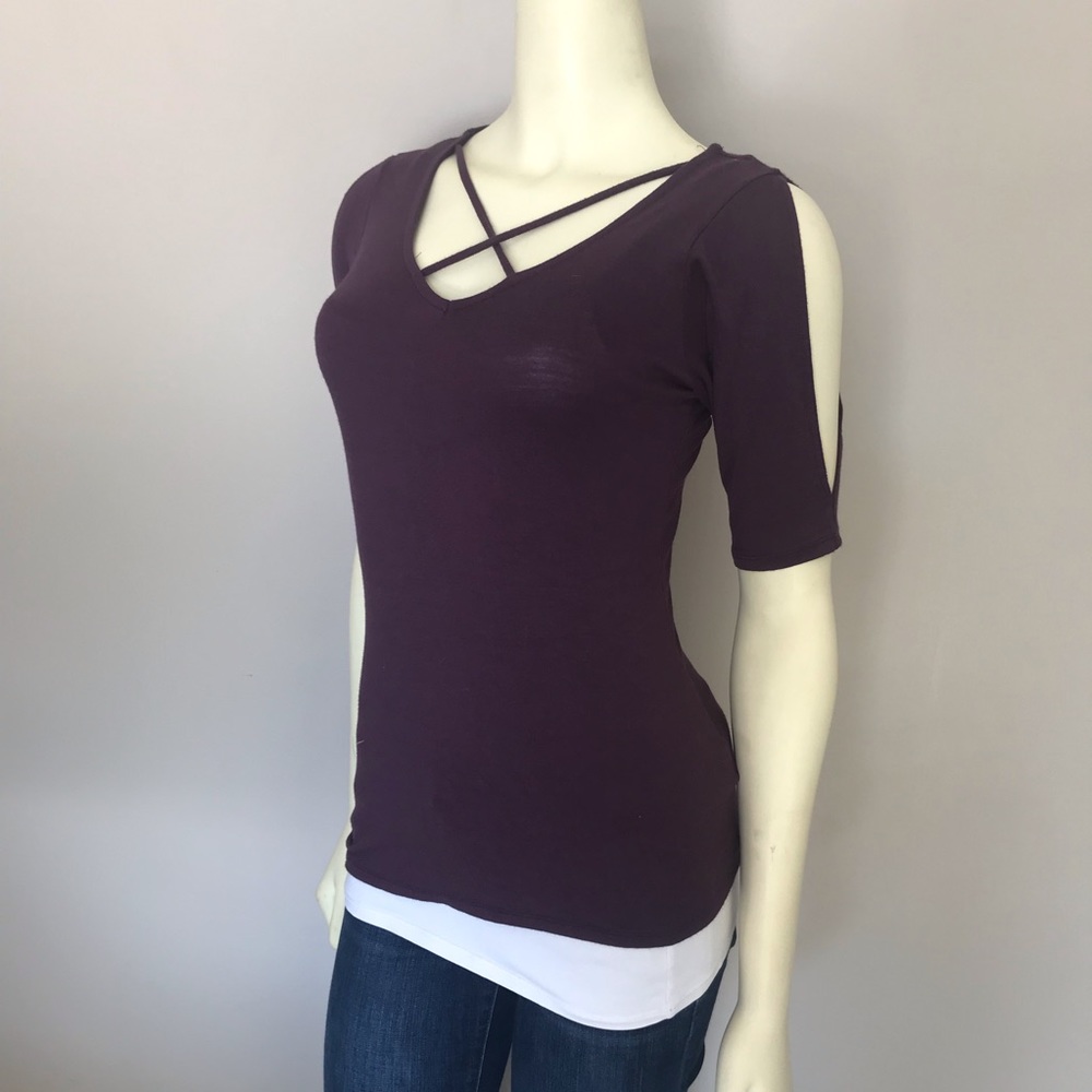 Rock & Republic Plum Tee Shirt Size XS #075